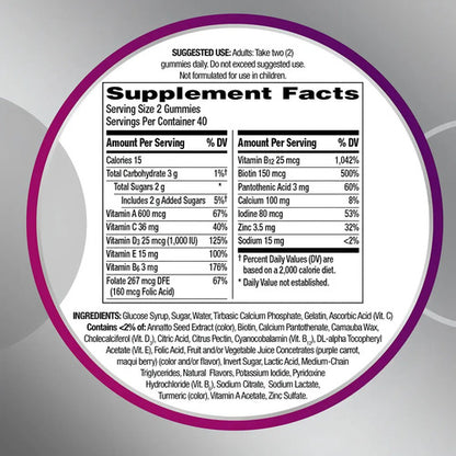 Centrum Women 50+ Vitamins Centrum Multigummies Gummies Unit Citrus Citrus Fruits