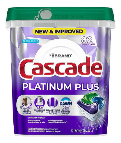 Cascade Platinum Plus Fresh Pods 82 Dishwasher Cleaner