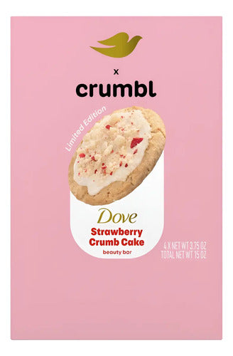 Dove Crumbl Bar Soap 4 Pack Strawberry Cake Fragrance