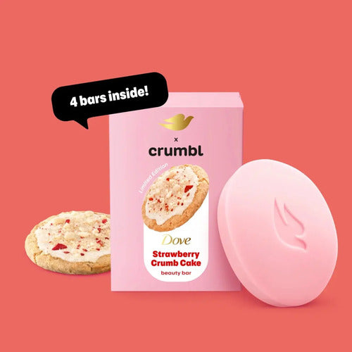 Dove Crumbl Bar Soap 4 Pack Strawberry Cake Fragrance