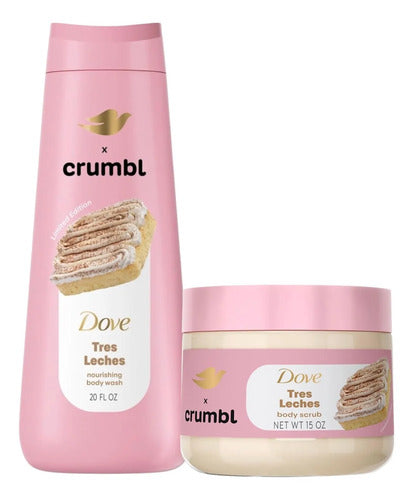 Dove Crumble Bodywash + Three Milk Scrub Limit Edition Three