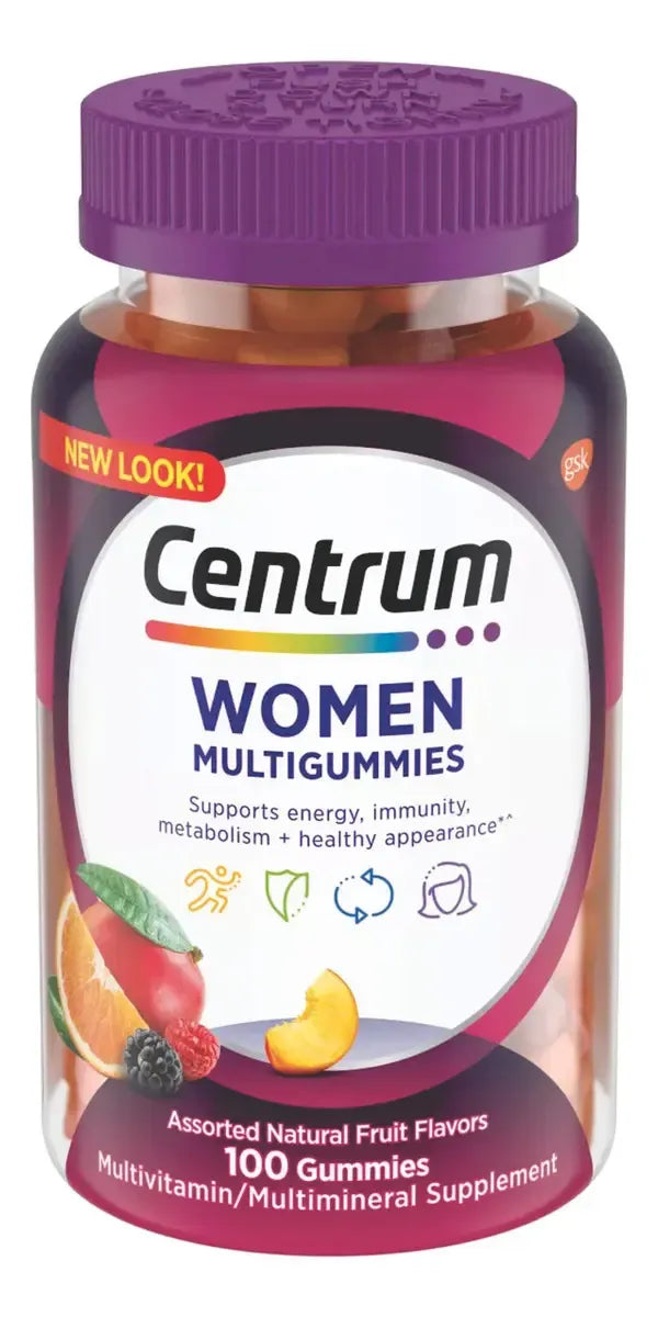 Multivitamínico Centrum Para Mulheres Sabor Frutas 100 Gomas