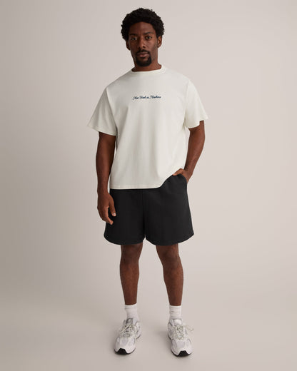 Cursive Oversized Crop T-Shirt