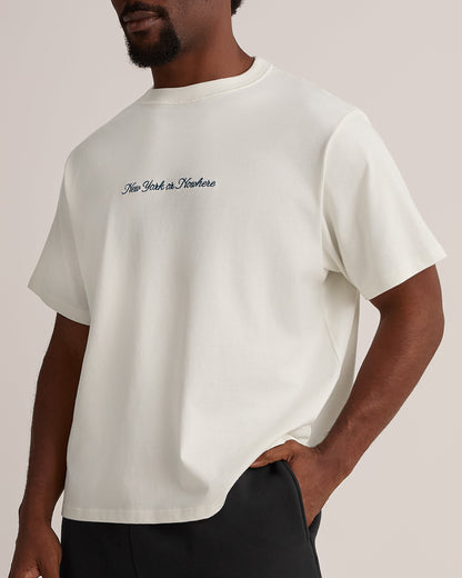 Cursive Oversized Crop T-Shirt