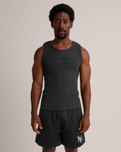Cursive Ribbed Tank Top