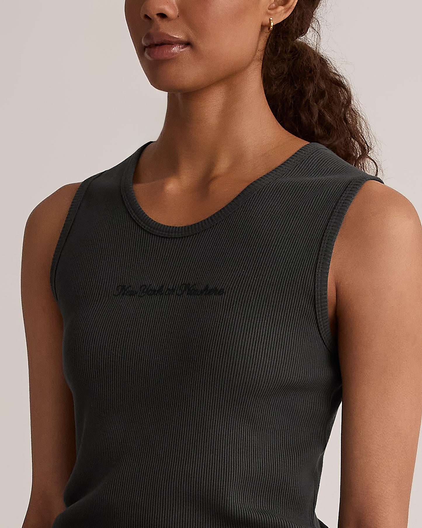 Cursive Ribbed Tank Top