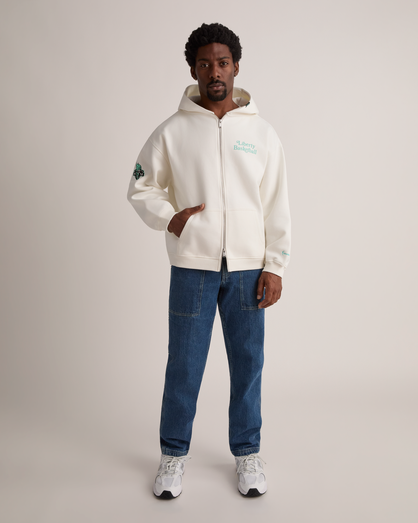 Liberty U Cropped Zip Hoodie