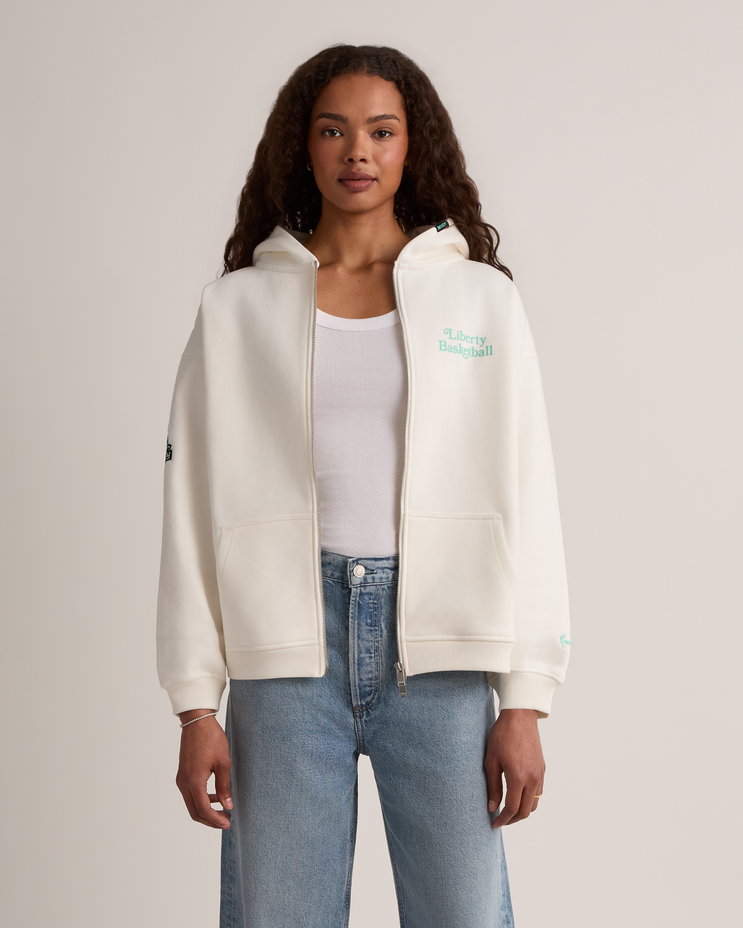 Liberty U Cropped Zip Hoodie