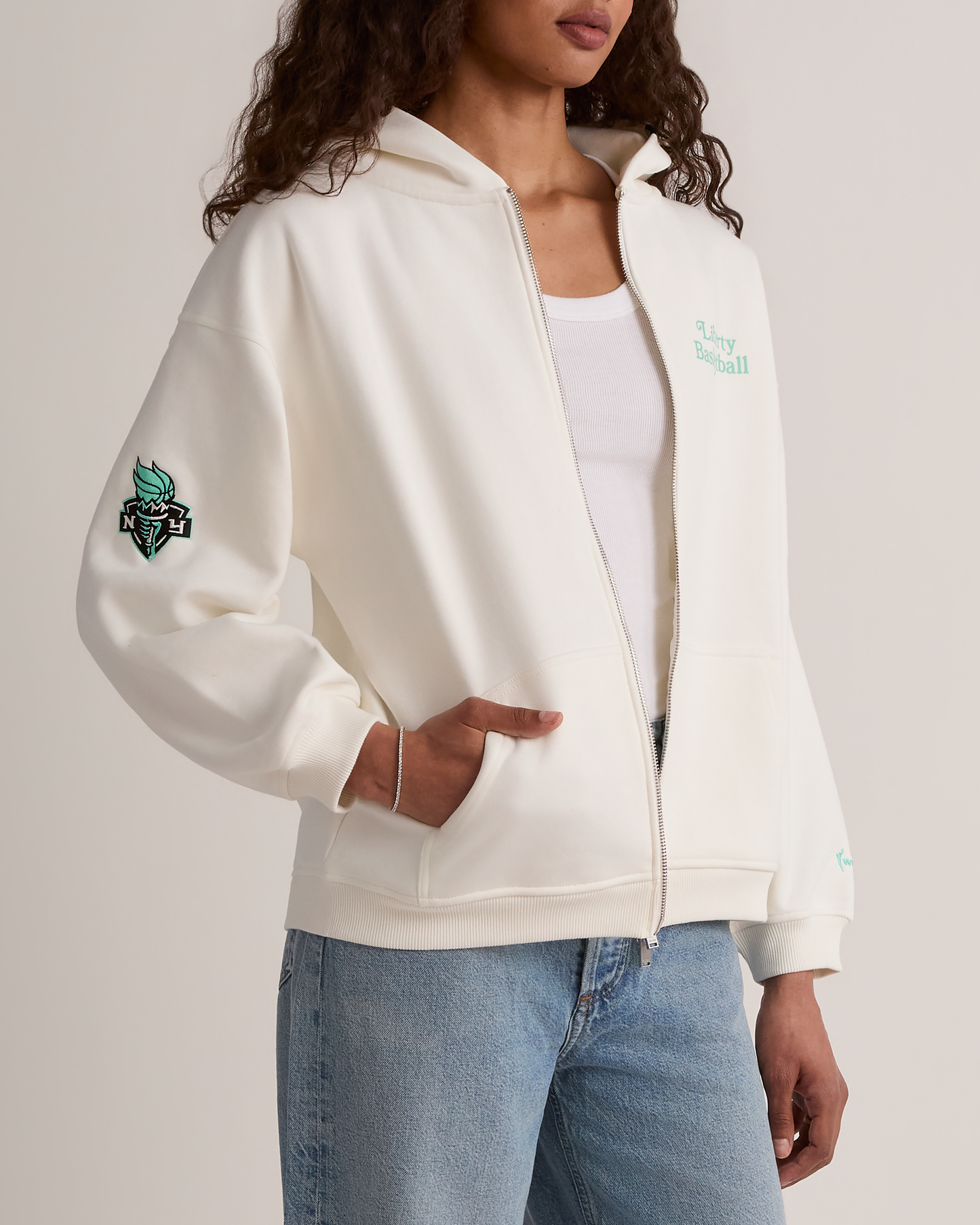 Liberty U Cropped Zip Hoodie