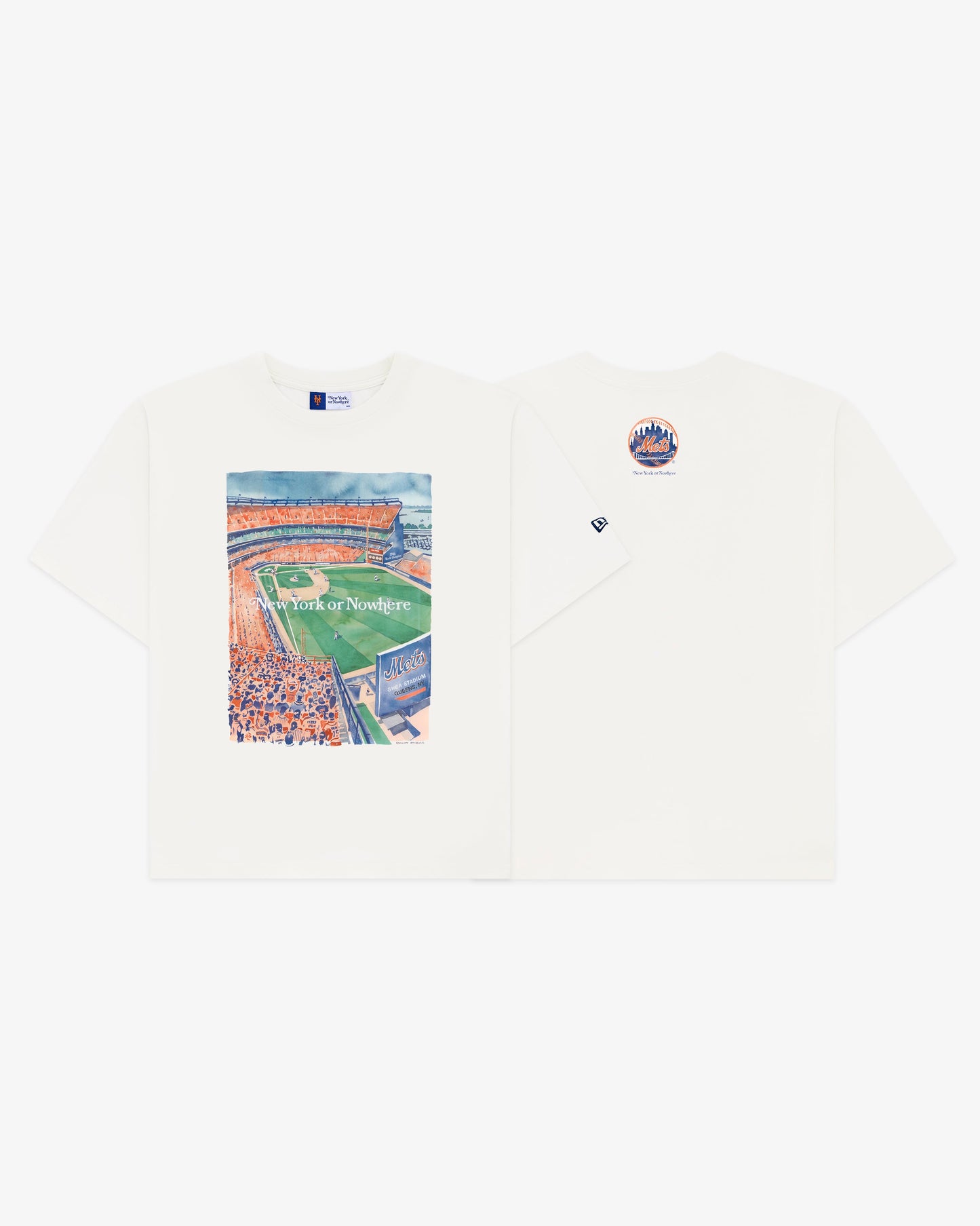 Mets Watercolor Oversized Crop T-Shirt