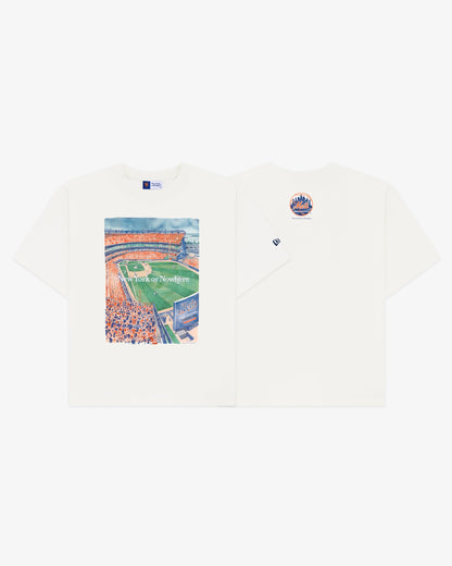 Mets Watercolor Oversized Crop T-Shirt
