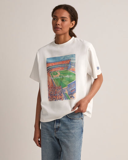 Mets Watercolor Oversized Crop T-Shirt