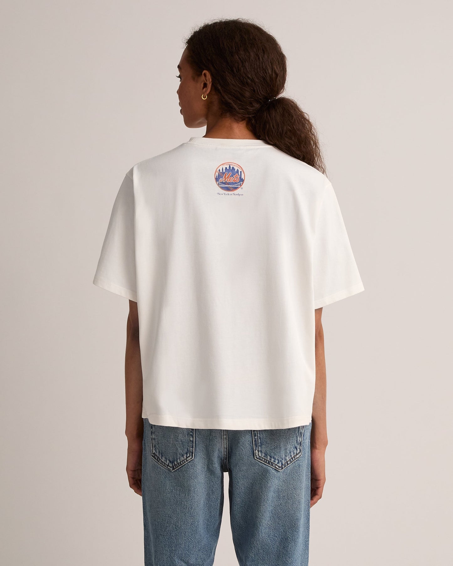 Mets Watercolor Oversized Crop T-Shirt