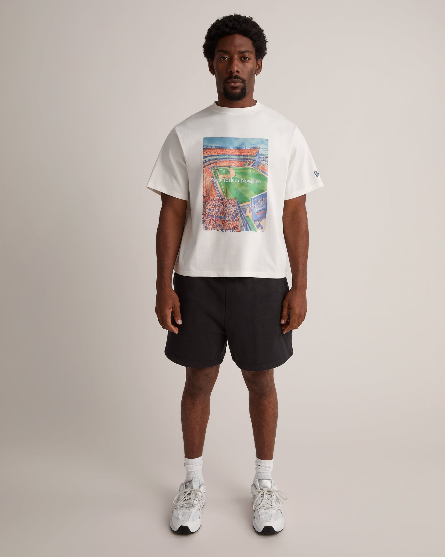 Mets Watercolor Oversized Crop T-Shirt