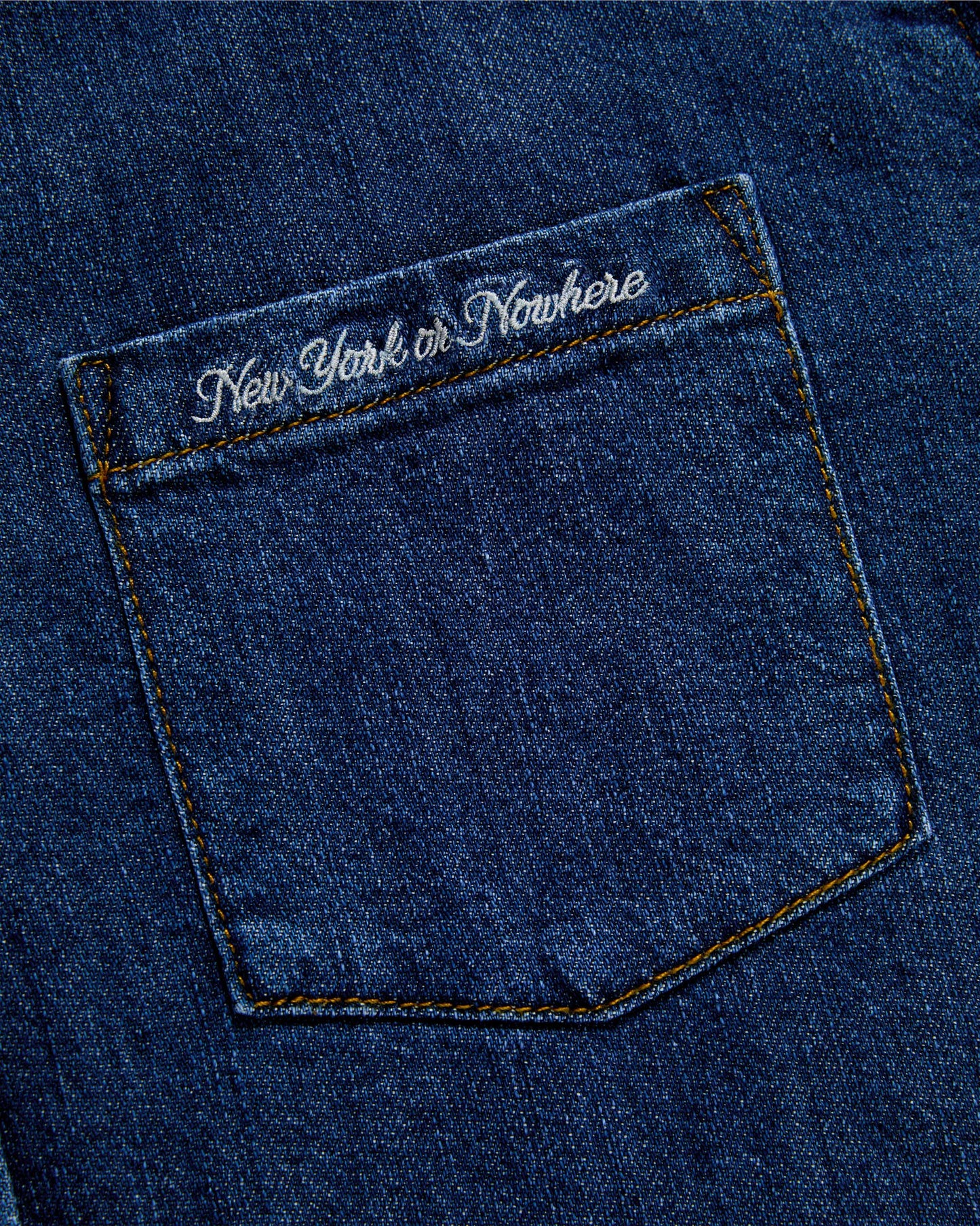 Cursive Denim Button Down Shirt